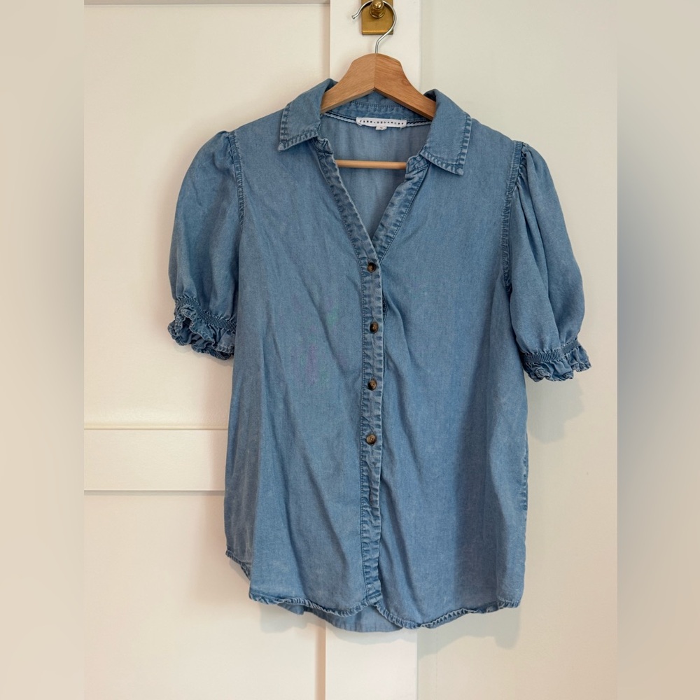 Jane + Delancey puff-sleeve chambray shirt